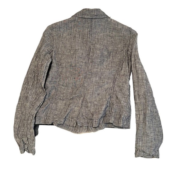 Eileen Fisher Women’s Blue White Linen Two Button Blazer Jacket Pockets Size XS - Picture 2 of 5